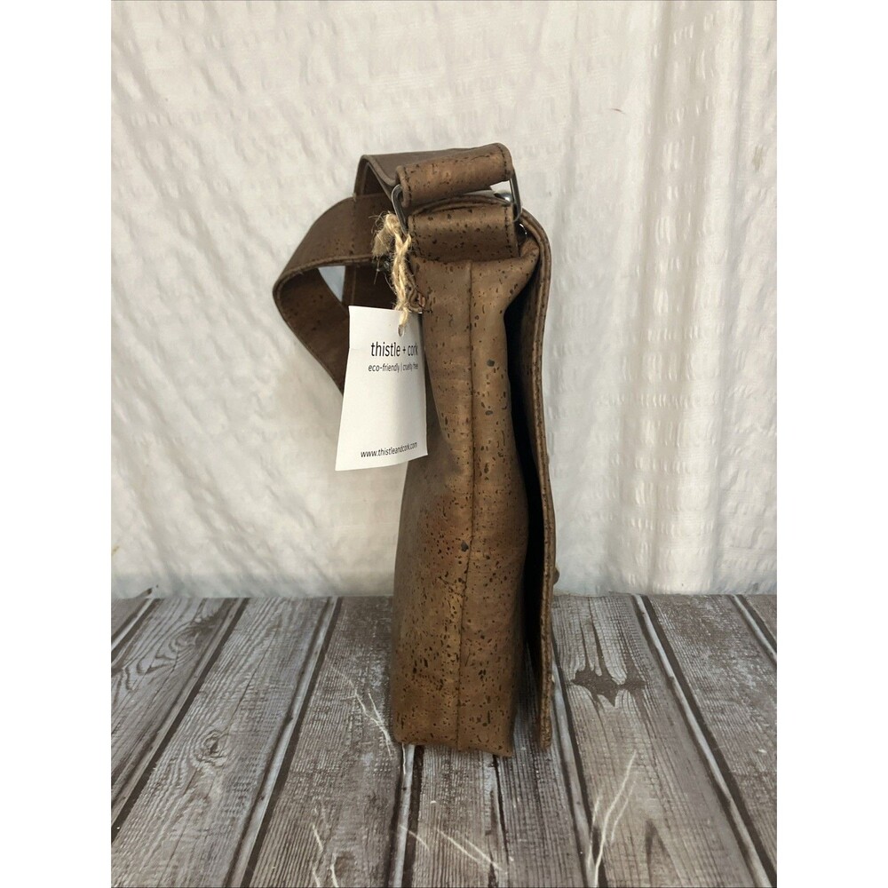 New W/tag Thistle + Cork Eco-Friendly Cork Like Style Purse Crossbody Bag Brown - Picture 4 of 12